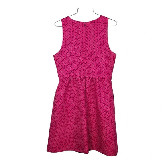 Cynthia Rowley Pink Brocade Fit & Flare Geometric Print Dress Women Size 8 - Picture 2 of 6